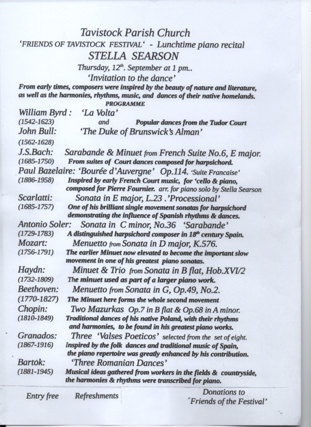 Tavistock Music Festival – Tavistock, England 2026 Tavistock Music Festival – Tavistock, England 2026