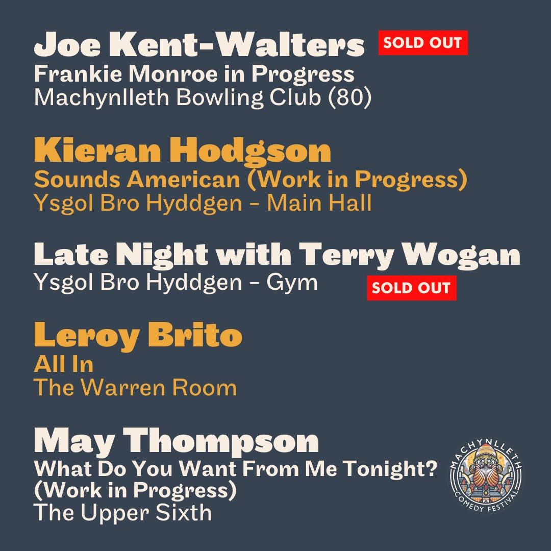Machynlleth Comedy Festival – Machynlleth, Wales 2026 Machynlleth Comedy Festival – Machynlleth, Wales 2026
