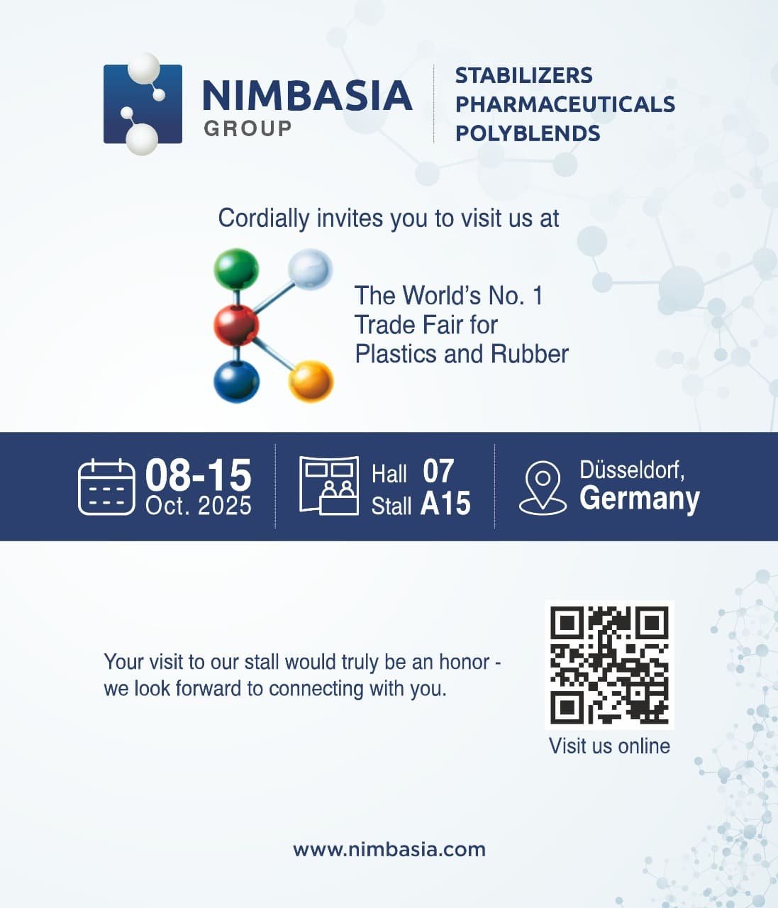 K Messe (Plastics & Rubber) 2025 – Düsseldorf, Germany K Messe (Plastics & Rubber) 2025 – Düsseldorf, Germany