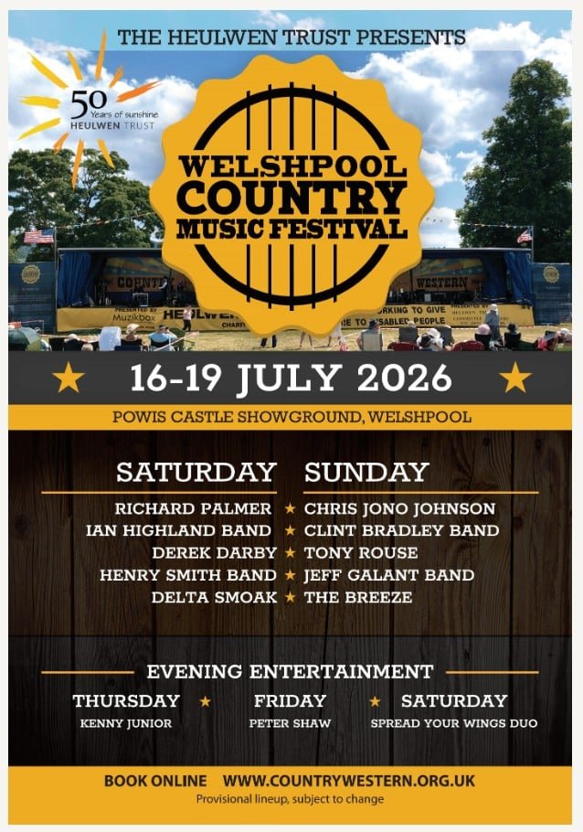 Welshpool Country Music Festival – Welshpool, Wales 2026 Welshpool Country Music Festival – Welshpool, Wales 2026
