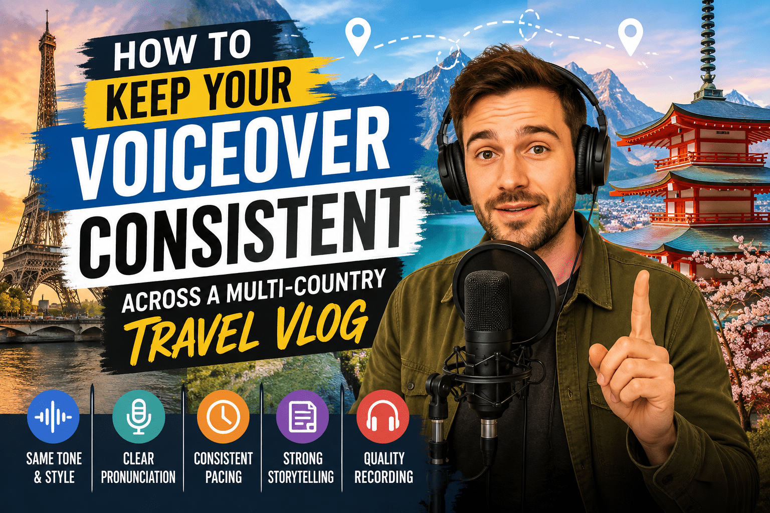 How to Keep Your Voiceover Consistent Across a Multi-Country Travel Vlog