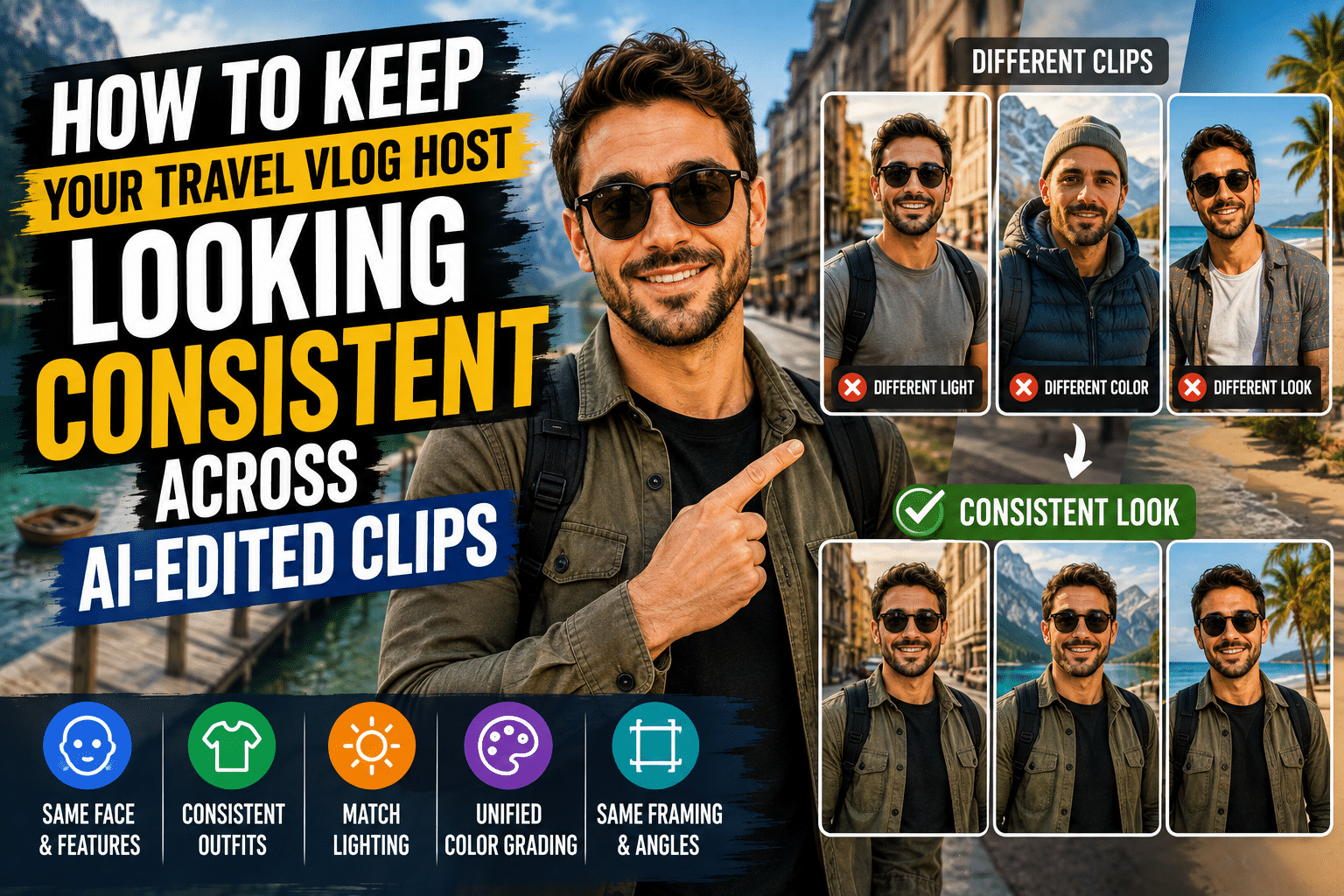 How to Keep Your Travel Vlog Host Looking Consistent Across AI-Edited Clips
